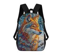 sinyumoney Mochilas De 17 Pulgadas Para Niños, Mochila Escolar Winter Wolf Art Print Mochila Escolar Impresa En 3D Para Niños De Primaria Y Secundaria