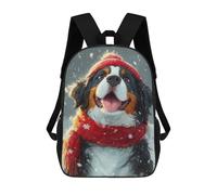 sinyumoney Mochilas De 17 Pulgadas Para Niños, Mochila Escolar Winter Wonderland Dog-16 Mochila Escolar Impresa En 3D Para Niños De Primaria Y Secundaria