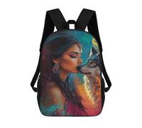 sinyumoney Mochilas De 17 Pulgadas Para Niños, Mochila Escolar Wolf Spirit Connection Mochila Escolar Impresa En 3D Para Niños De Primaria Y Secundaria