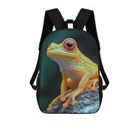 sinyumoney Mochilas De 17 Pulgadas Para Niños, Mochila Escolar Yellow Frog with Red Eyes Mochila Escolar Impresa En 3D Para Niños De Primaria Y Secundaria