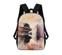 sinyumoney Mochilas De 17 Pulgadas Paris in Watercolor Mochila Escolar Para Niños, Impresa En 3D Para Niños De Primaria Y Secundaria.