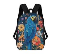 sinyumoney Mochilas De 17 Pulgadas Parrot in Floral Paradise Mochila Escolar Infantil Impresa En 3D Para Niños De Primaria Y Secundaria