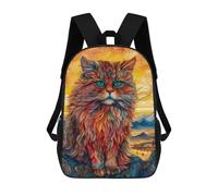 sinyumoney Mochilas De 17 Pulgadas Persian Cat 2 Mochila Escolar Para Niños, Impresa En 3D Para Niños De Primaria Y Secundaria.