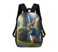 sinyumoney Mochilas De 17 Pulgadas Peter Rabbit's Adventure in The Forest Mochila Escolar Para Niños, Impresa En 3D Para Niños De Primaria Y Secundaria.