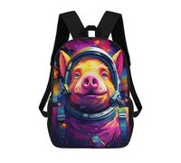 sinyumoney Mochilas De 17 Pulgadas Pig Astronaut Space Suit-10 Mochila Escolar Para Niños, Impresa En 3D Para Niños De Primaria Y Secundaria.
