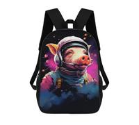 sinyumoney Mochilas De 17 Pulgadas Pig Astronaut Space Suit Mochila Escolar Infantil Impresa En 3D Para Niños De Primaria Y Secundaria