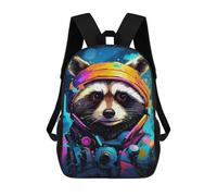 sinyumoney Mochilas De 17 Pulgadas Raccoon Astronaut Art Print Mochila Escolar Infantil Impresa En 3D Para Niños De Primaria Y Secundaria