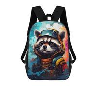 sinyumoney Mochilas De 17 Pulgadas Raccoon Astronaut Space Art Mochila Escolar Infantil Impresa En 3D Para Niños De Primaria Y Secundaria