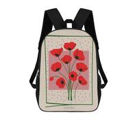 sinyumoney Mochilas De 17 Pulgadas Red Poppy Bouquet Mid Century Mochila Escolar Infantil Impresa En 3D Para Niños De Primaria Y Secundaria