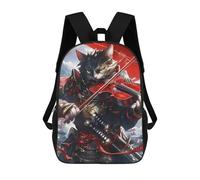 sinyumoney Mochilas De 17 Pulgadas Samurai Cat Playing Violin Mochila Escolar Infantil Impresa En 3D Para Niños De Primaria Y Secundaria