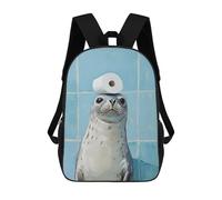 sinyumoney Mochilas De 17 Pulgadas Seal Balancing Toilet Paper Roll Mochila Escolar Para Niños, Impresa En 3D Para Niños De Primaria Y Secundaria.