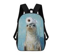 sinyumoney Mochilas De 17 Pulgadas Seal with Toilet Paper on Head-5 Mochila Escolar Infantil Impresa En 3D Para Niños De Primaria Y Secundaria