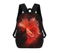 sinyumoney Mochilas De 17 Pulgadas Siamese Fighting Fish Mochila Escolar Infantil Impresa En 3D Para Niños De Primaria Y Secundaria