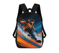 sinyumoney Mochilas De 17 Pulgadas Snowboarding Adventure in Orange Mochila Escolar Infantil Impresa En 3D Para Niños De Primaria Y Secundaria