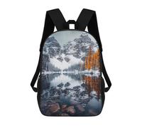 sinyumoney Mochilas De 17 Pulgadas Snowy Mountain Reflection Mochila Escolar Para Niños, Impresa En 3D Para Niños De Primaria Y Secundaria.