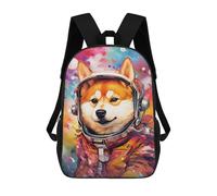 sinyumoney Mochilas De 17 Pulgadas Space Dog Adventure -129 Mochila Escolar Para Niños, Impresa En 3D Para Niños De Primaria Y Secundaria.