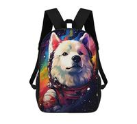 sinyumoney Mochilas De 17 Pulgadas Space Dog Adventure-337 Mochila Escolar Para Niños, Impresa En 3D Para Niños De Primaria Y Secundaria.