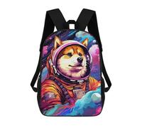 sinyumoney Mochilas De 17 Pulgadas Space Dog Astronaut Suit Mochila Escolar Para Niños, Impresa En 3D Para Niños De Primaria Y Secundaria.