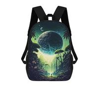 sinyumoney Mochilas De 17 Pulgadas Space Mystic Forest Mochila Escolar Infantil Impresa En 3D Para Niños De Primaria Y Secundaria