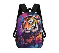 sinyumoney Mochilas De 17 Pulgadas Space Tiger Adventure -3 Mochila Escolar Para Niños, Impresa En 3D Para Niños De Primaria Y Secundaria.