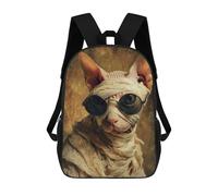 sinyumoney Mochilas De 17 Pulgadas Sphynx Cat with Sunglasses-1 Mochila Escolar Para Niños, Impresa En 3D Para Niños De Primaria Y Secundaria.