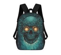 sinyumoney Mochilas De 17 Pulgadas Spooky Skull Art Print -1 Mochila Escolar Infantil Impresa En 3D Para Niños De Primaria Y Secundaria