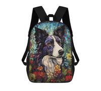 sinyumoney Mochilas De 17 Pulgadas Stained Glass Dog Art Print-1 Mochila Escolar Para Niños, Impresa En 3D Para Niños De Primaria Y Secundaria.