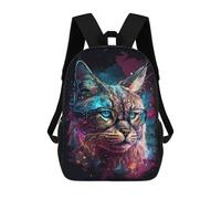 sinyumoney Mochilas De 17 Pulgadas Stylish Hipster Cat Glasses Art Print Mochila Escolar Para Niños, Impresa En 3D Para Niños De Primaria Y Secundaria.