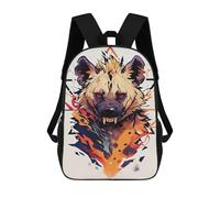 sinyumoney Mochilas De 17 Pulgadas Stylized Hyena Portrait with Geometric Elements Mochila Escolar Infantil Impresa En 3D Para Niños De Primaria Y Secundaria