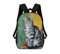 sinyumoney Mochilas De 17 Pulgadas Tabby Cat Painting Mochila Escolar Para Niños, Impresa En 3D Para Niños De Primaria Y Secundaria.