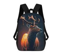 sinyumoney Mochilas De 17 Pulgadas The Glowing Deer Mochila Escolar Para Niños, Impresa En 3D Para Niños De Primaria Y Secundaria.