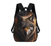 sinyumoney Mochilas De 17 Pulgadas The Wolf Portrait Mochila Escolar Infantil Impresa En 3D Para Niños De Primaria Y Secundaria