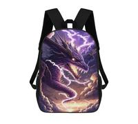 sinyumoney Mochilas De 17 Pulgadas Thundering Purple Dragon Artwork Mochila Escolar Infantil Impresa En 3D Para Niños De Primaria Y Secundaria