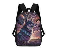 sinyumoney Mochilas De 17 Pulgadas Thundering Wolf in Stormy Sky Mochila Escolar Infantil Impresa En 3D Para Niños De Primaria Y Secundaria