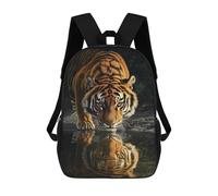 sinyumoney Mochilas De 17 Pulgadas Tiger Reflection in Water Mochila Escolar Infantil Impresa En 3D Para Niños De Primaria Y Secundaria