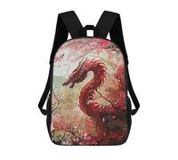 sinyumoney Mochilas De 17 Pulgadas Vintage Red Dragon Mochila Escolar Infantil Impresa En 3D Para Niños De Primaria Y Secundaria