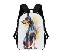 sinyumoney Mochilas De 17 Pulgadas Watercolor Doberman Puppy Mochila Escolar Infantil Impresa En 3D Para Niños De Primaria Y Secundaria