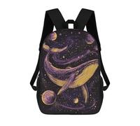 sinyumoney Mochilas De 17 Pulgadas Whale in Space Art Print-5 Mochila Escolar Infantil Impresa En 3D Para Niños De Primaria Y Secundaria