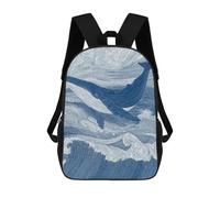 sinyumoney Mochilas De 17 Pulgadas Whale Ocean Waves Art Print-8 Mochila Escolar Infantil Impresa En 3D Para Niños De Primaria Y Secundaria