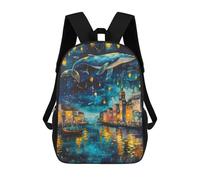 sinyumoney Mochilas De 17 Pulgadas Whale Overhead Fantasy Scene Mochila Escolar Infantil Impresa En 3D Para Niños De Primaria Y Secundaria