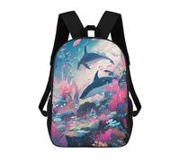 sinyumoney Mochilas De 17 Pulgadas Whale Paradise Underwater Mochila Escolar Para Niños, Impresa En 3D Para Niños De Primaria Y Secundaria.