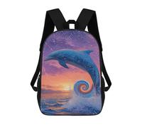 sinyumoney Mochilas De 17 Pulgadas Whale-Tailed Sunset Ocean Wave Mochila Escolar Infantil Impresa En 3D Para Niños De Primaria Y Secundaria