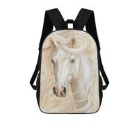 sinyumoney Mochilas De 17 Pulgadas Whispering White Horse Art Print Mochila Escolar Infantil Impresa En 3D Para Niños De Primaria Y Secundaria