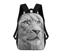 sinyumoney Mochilas De 17 Pulgadas White Lion Face Poster Mochila Escolar Infantil Impresa En 3D Para Niños De Primaria Y Secundaria