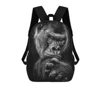 sinyumoney Mochilas De 17 Pulgadas Wild Gorilla Face Poster Mochila Escolar Para Niños, Impresa En 3D Para Niños De Primaria Y Secundaria.
