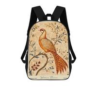 sinyumoney Mochilas De 17 Pulgadas William Morris Pheasant Botanical Mochila Escolar Infantil Impresa En 3D Para Niños De Primaria Y Secundaria