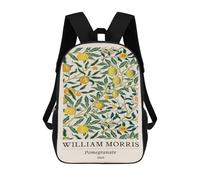 sinyumoney Mochilas De 17 Pulgadas William Morris Pomegranate Botanical Mochila Escolar Para Niños, Impresa En 3D Para Niños De Primaria Y Secundaria.