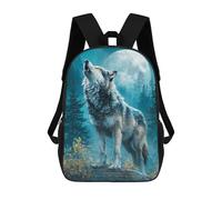 sinyumoney Mochilas De 17 Pulgadas Wolf Howling at Moon-6 Mochila Escolar Para Niños, Impresa En 3D Para Niños De Primaria Y Secundaria.