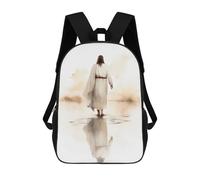 sinyumoney - Mochilas de gato en Benkei Bridge mochila escolar para niños, mochila escolar impresa en 3D para niños, estudiantes de primaria y universidad, Jesús Walking On Water, 17"