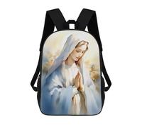 sinyumoney - Mochilas de gato en Benkei Bridge mochila escolar para niños, mochila escolar impresa en 3D para niños, estudiantes de primaria y universidad, Virgin Mary Watercolor Painting - Our Lady